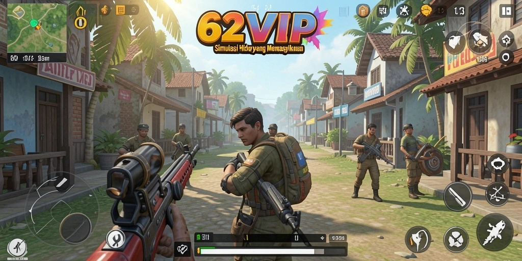 Tampilan gameplay menarik dari 62VIP yang menunjukkan interaksi karakter.