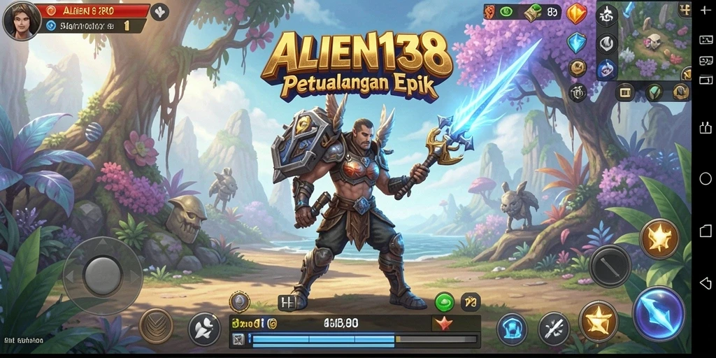 Tampak aksi seru dalam gameplay petualangan RPG ALIEN138.