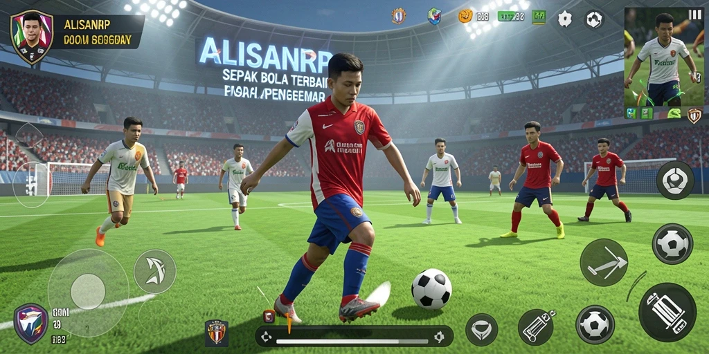Menampilkan aksi menarik dalam pertandingan sepak bola di ALISANRP.