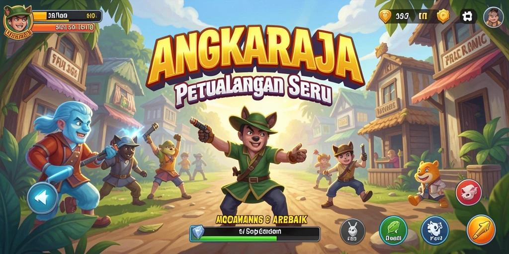 Screenshot menampilkan gameplay seru dari ANGKARAJA dengan rintangan beragam.