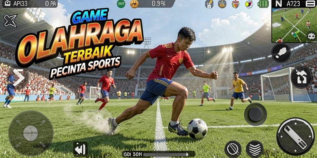 Tangkapan layar gameplay API33 yang menampilkan aksi olahraga seru.