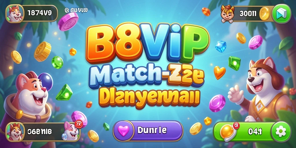Tampilan gameplay seru dari B8VIP dengan kombinasi warna-warni.