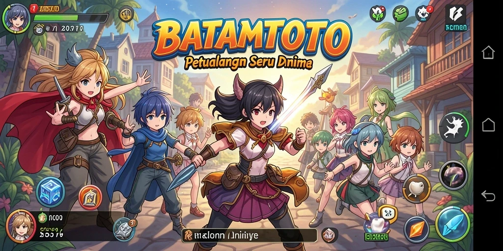 Tampilan gameplay seru dari BATAMTOTO dengan elemen anime.