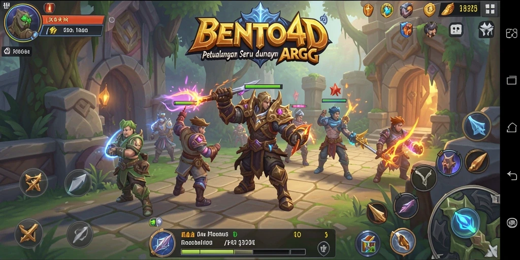 Tampilan gameplay epik dari <strong>BENTO4D</strong> yang menampilkan pertarungan seru.