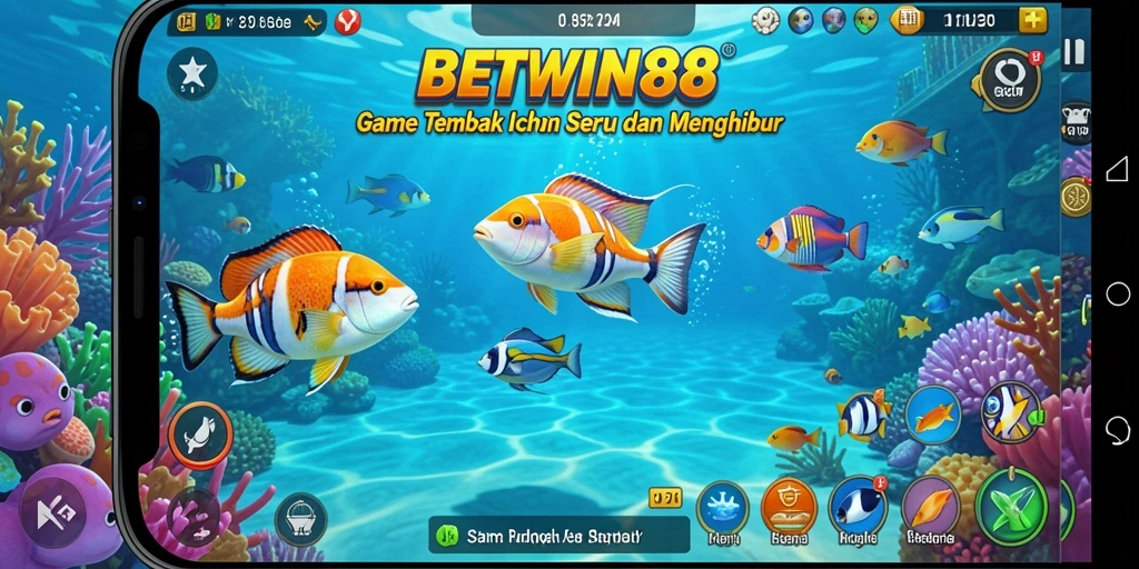 Tampilan gameplay seru dalam BETWIN88 saat menembak ikan.