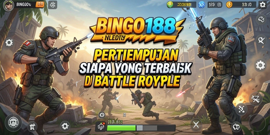 Tampilan gameplay BINGO188 yang seru dan menegangkan di arena Battle Royale.
