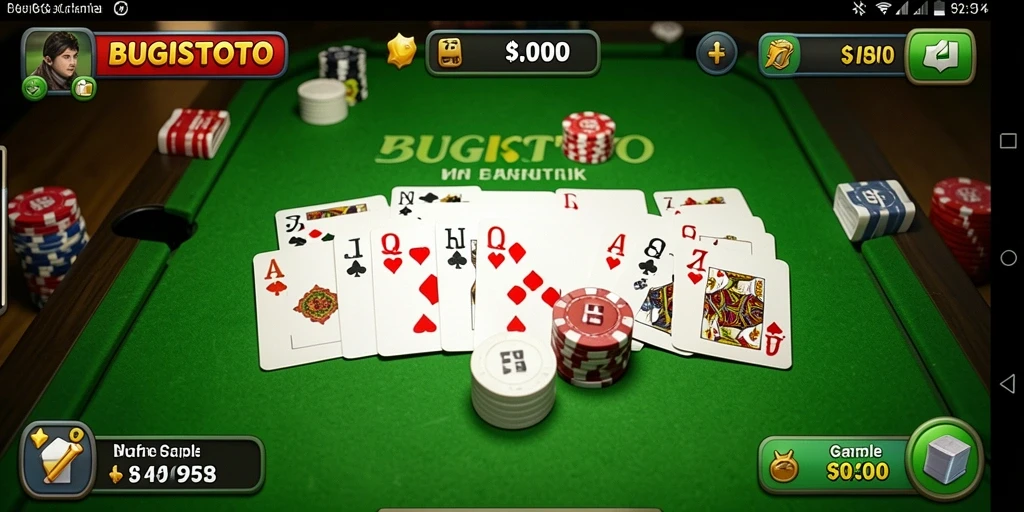 Tampilan utama gameplay Gaple di BUGISTOTO yang penuh warna.