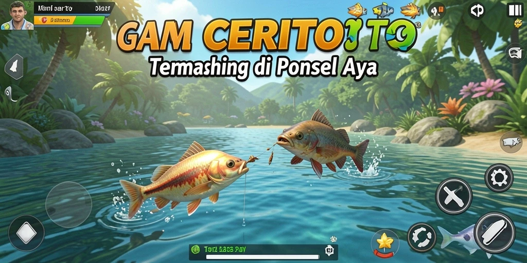 Tampilan gameplay CERITOTO dengan pengalaman memancing yang mendalam.