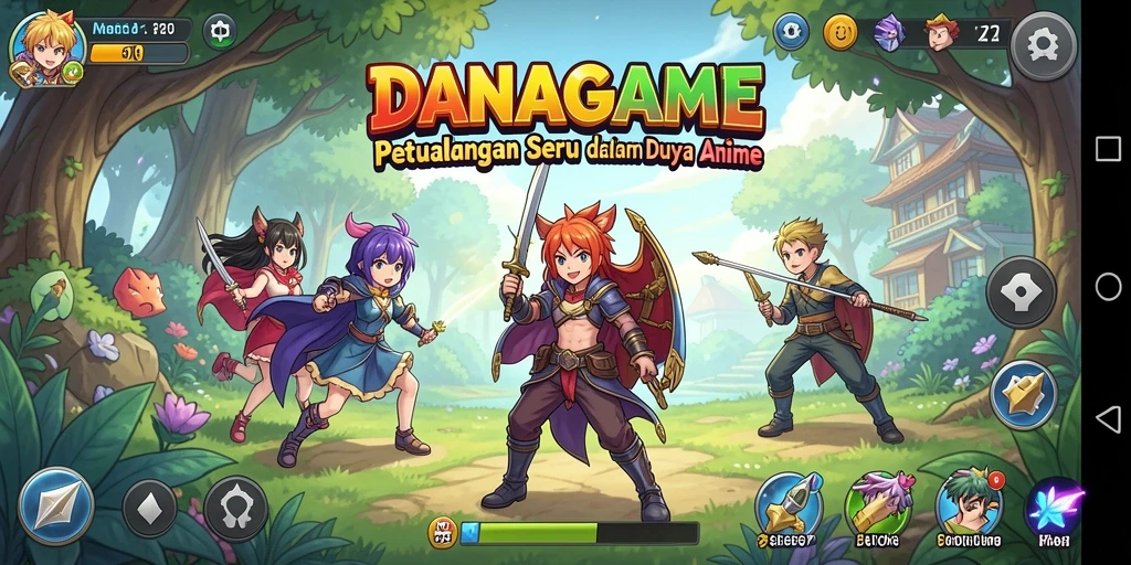 Tangkapan layar gameplay yang menampilkan karakter anime ikonik dalam pertempuran.