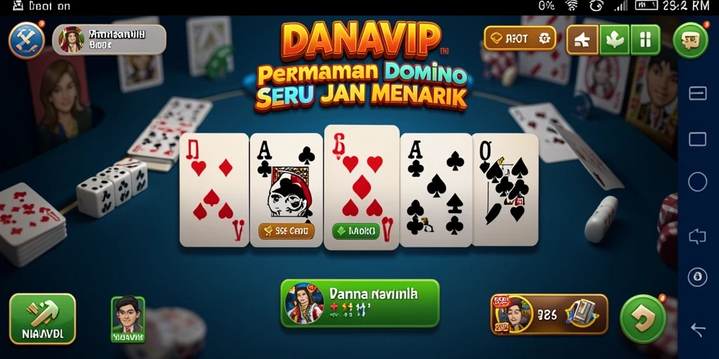 Tampilan gameplay menarik dari DANAVIP yang membuat permainan Domino lebih seru.