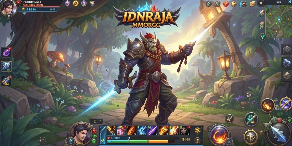 Screenshot utama IDNRAJA menampilkan aksi seru gameplay MMORPG.