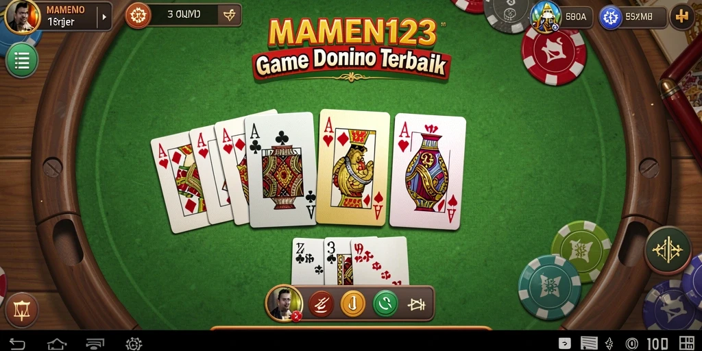 Tampilan gameplay seru dari MAMEN123 yang menampilkan Domino.