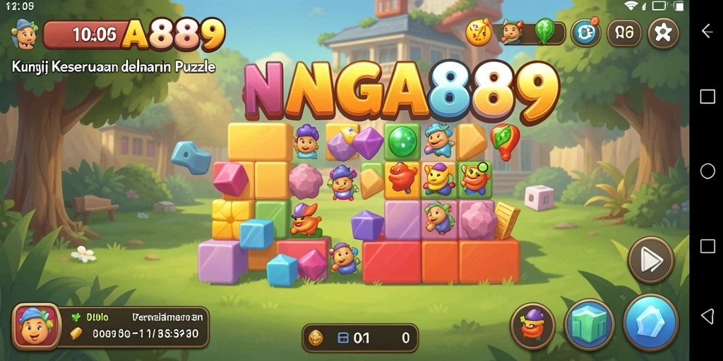Tampilan gameplay seru NAGA889 dengan berbagai puzzle menarik.