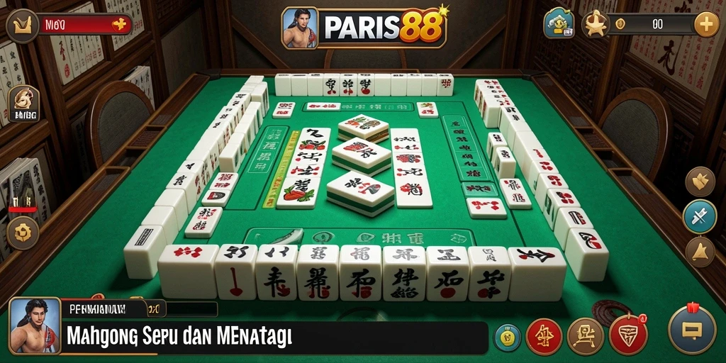 Screenshot dari gameplay seru PARIS88 dengan ubin Mahjong yang indah.