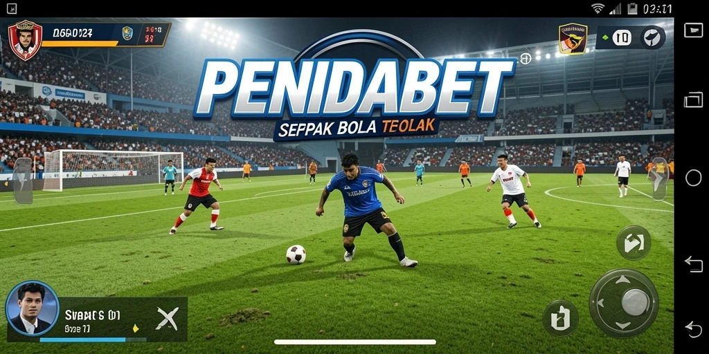 Tampilan gameplay seru dalam PENIDABET dengan aksi sepak bola yang mendebarkan.