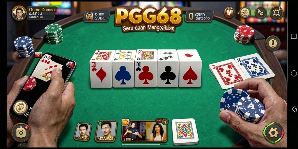 Tampilan gameplay seru dalam PGG68 yang menampilkan aksi domino.