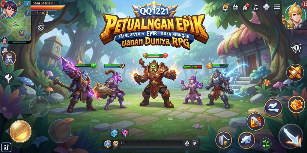 Screenshot gameplay QQ1221 menampilkan aksi pertarungan yang seru dalam dunia RPG.