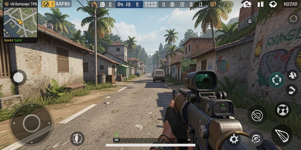 Screenshot utama RAP89 menampilkan aksi pertempuran seru dalam gameplay TPS.