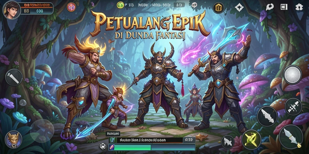 Screenshot gameplay S13 menampilkan aksi pertarungan epik dan karakter yang beragam.