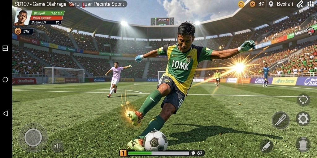Tangkapan layar utama SD107 menampilkan aksi permainan yang seru.
