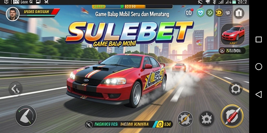Tampilan gameplay SULEBET yang seru dan mendebarkan di trek balap.