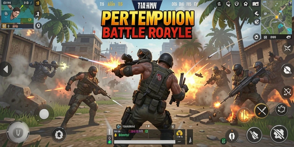 Tampilan gameplay Battle Royale yang menegangkan dan mendebarkan di T6.