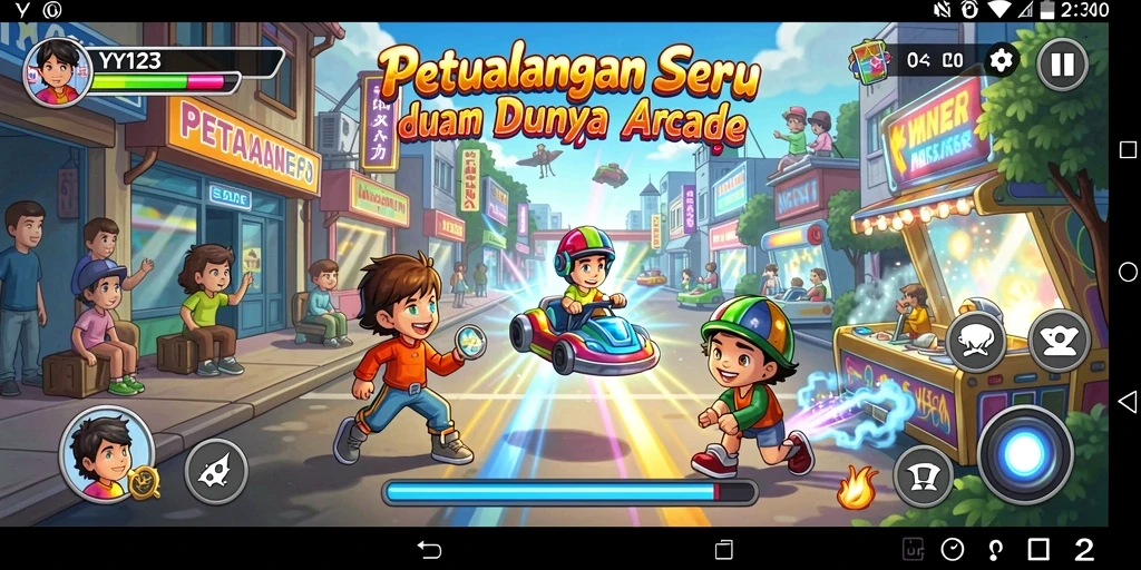 Tampilan gameplay seru dalam YY123 yang menampilkan aksi cepat.